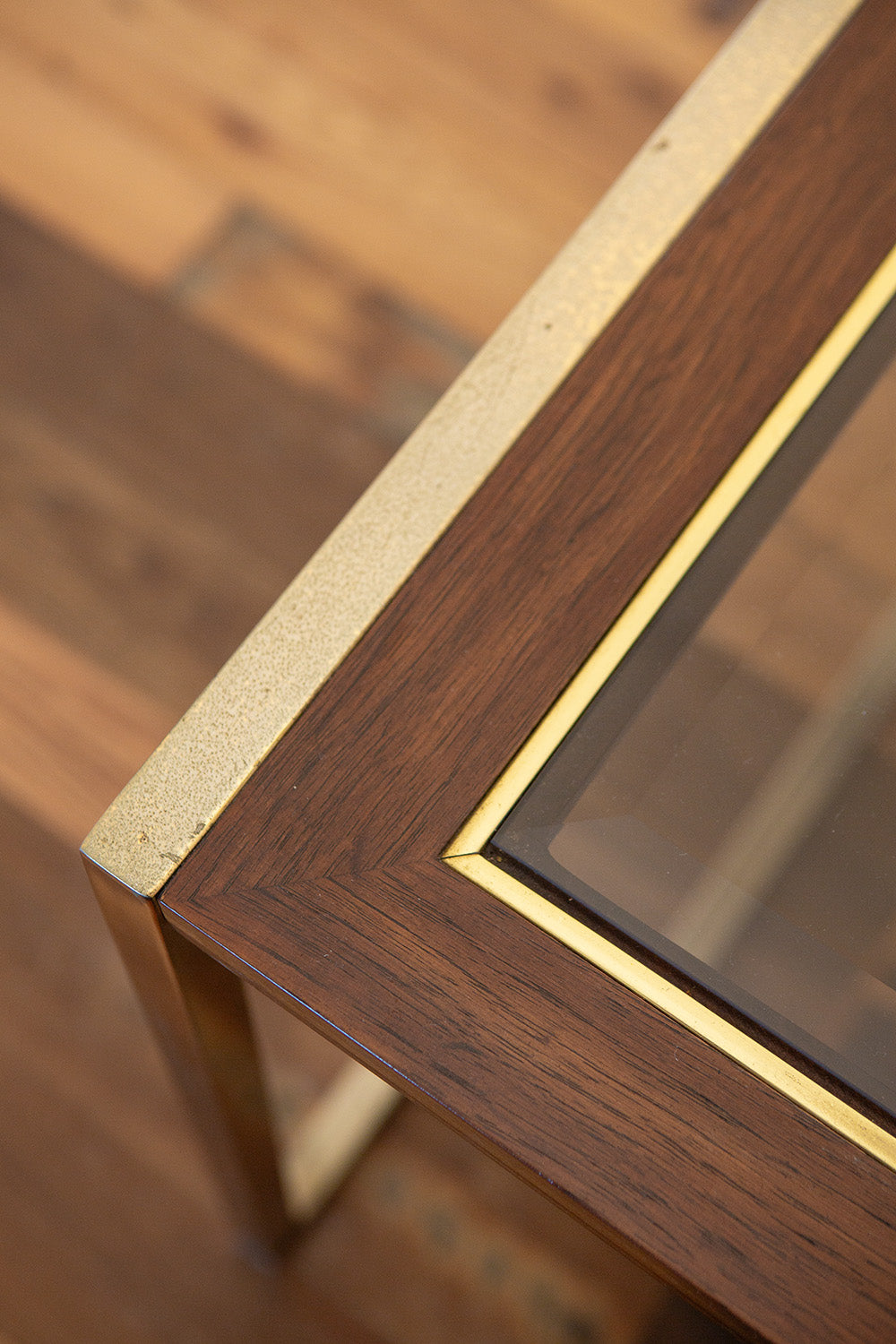 1970s Brass and Glass Parson Table