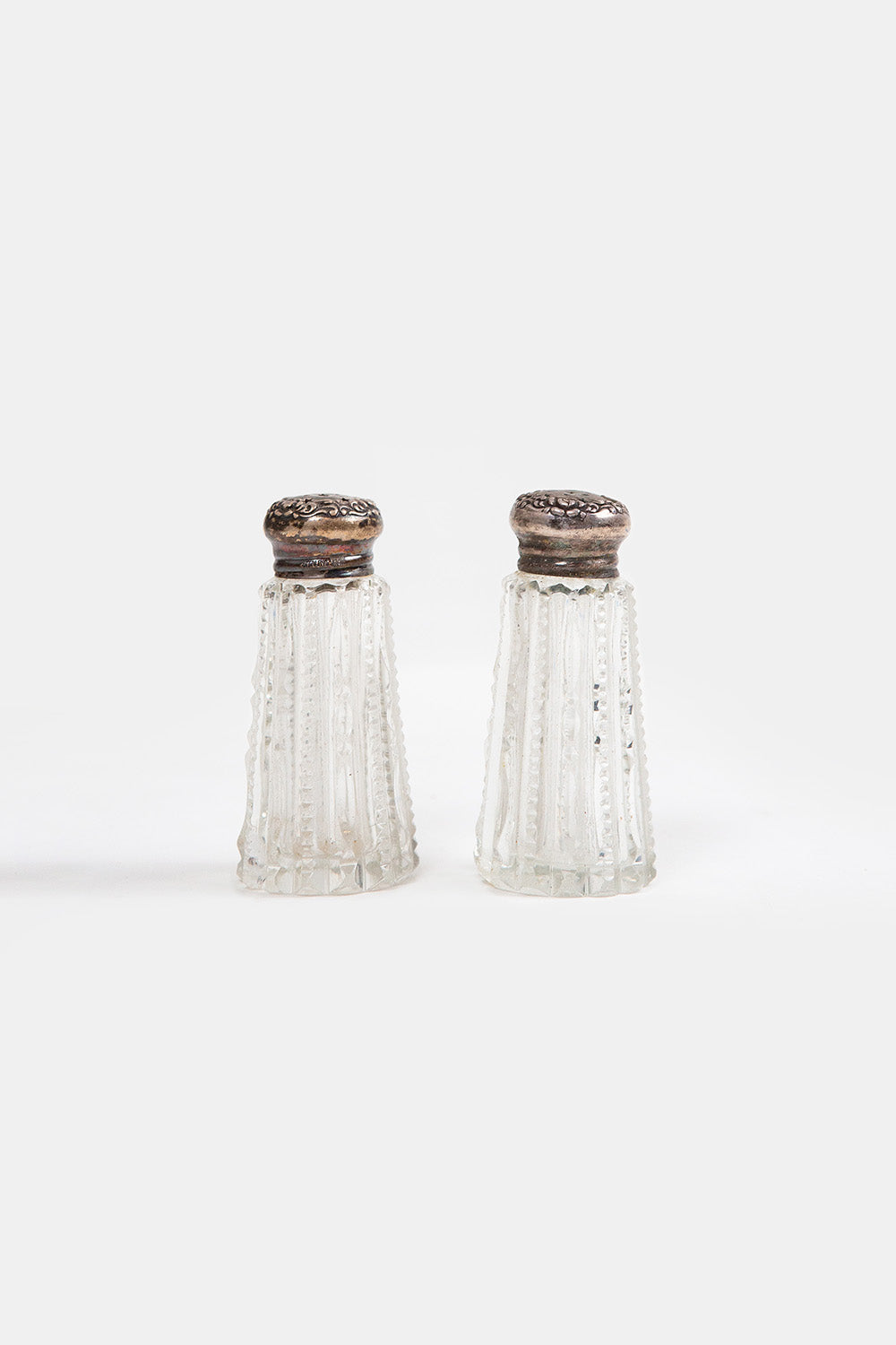 Cut Glass and Sterling Salt and Pepper Set