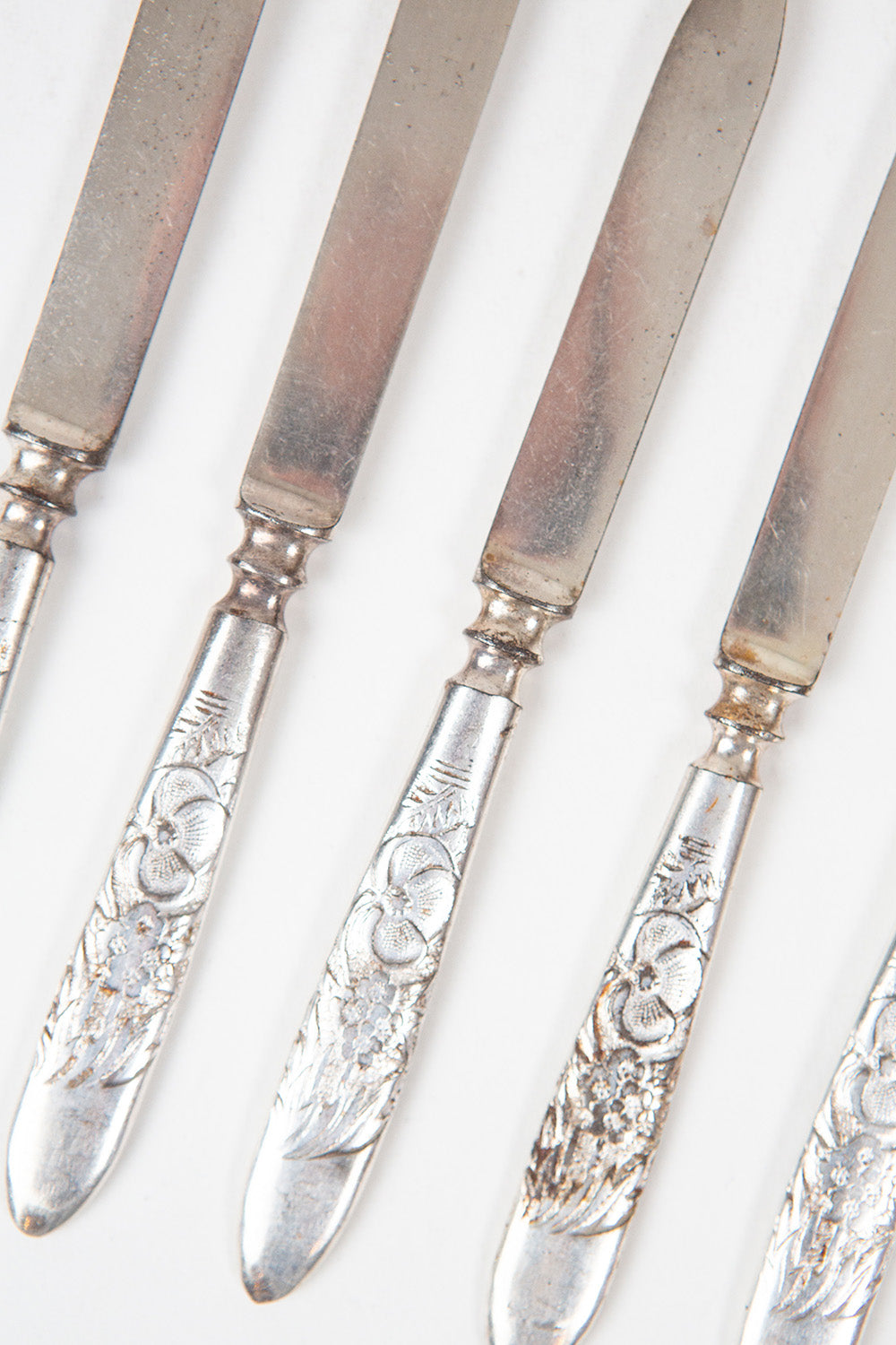 Set of 5 Sterling Plate Knives