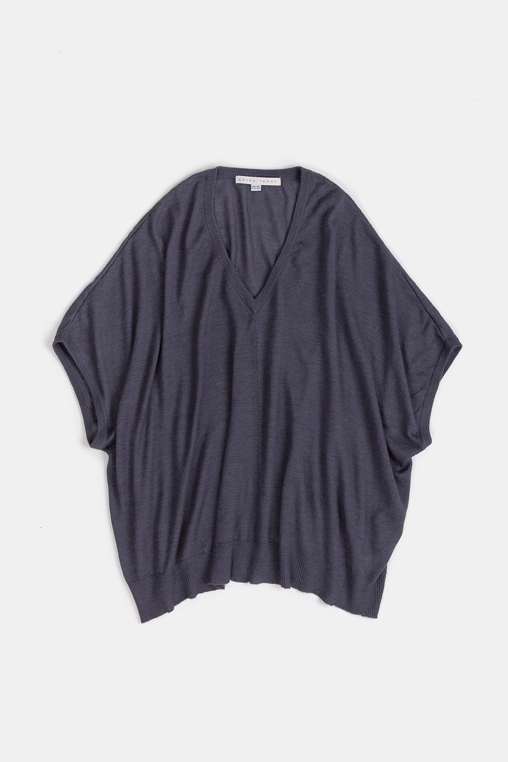 Cashmere V-Neck Cocoon Sweater In Slate