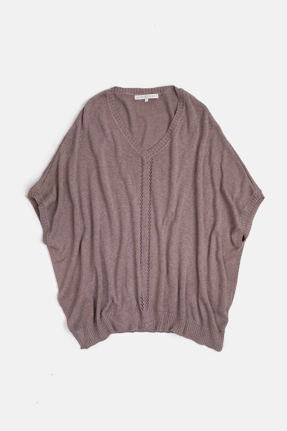 Pima Cotton V Neck Cocoon Sweater in Haze