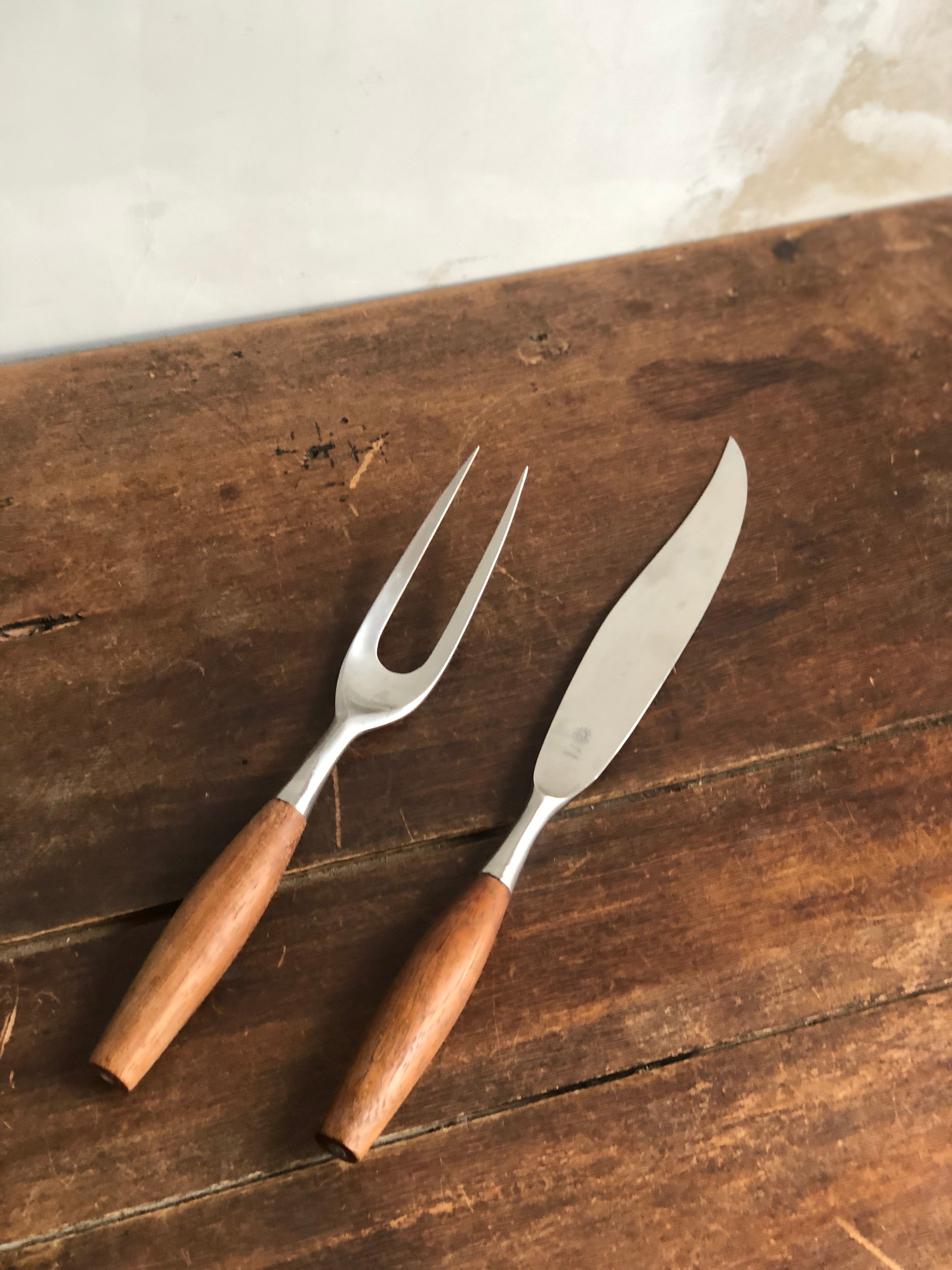 Set of Mid-Century Modern 1960s Kitchen and Dining Utensils, Teak and cheapest Steel