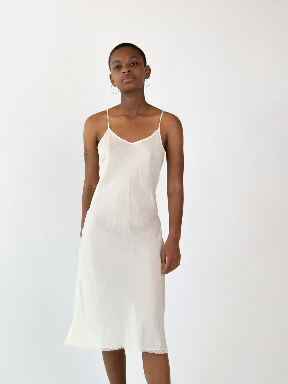 Erica Tanov  Greta Silk Slip Dress - Ivory