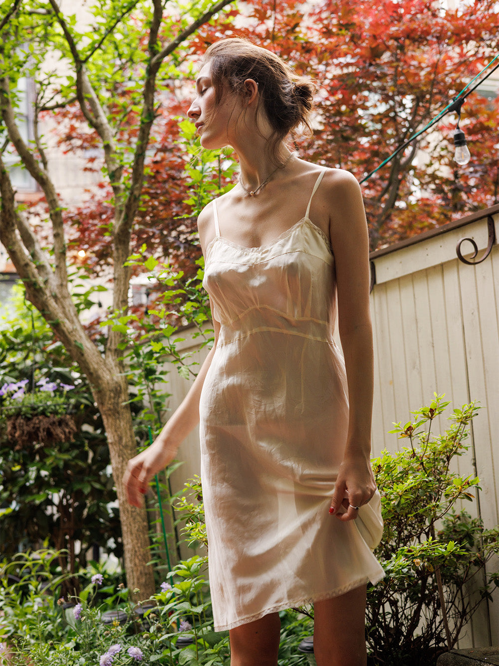 Ivory hot sale silk slip