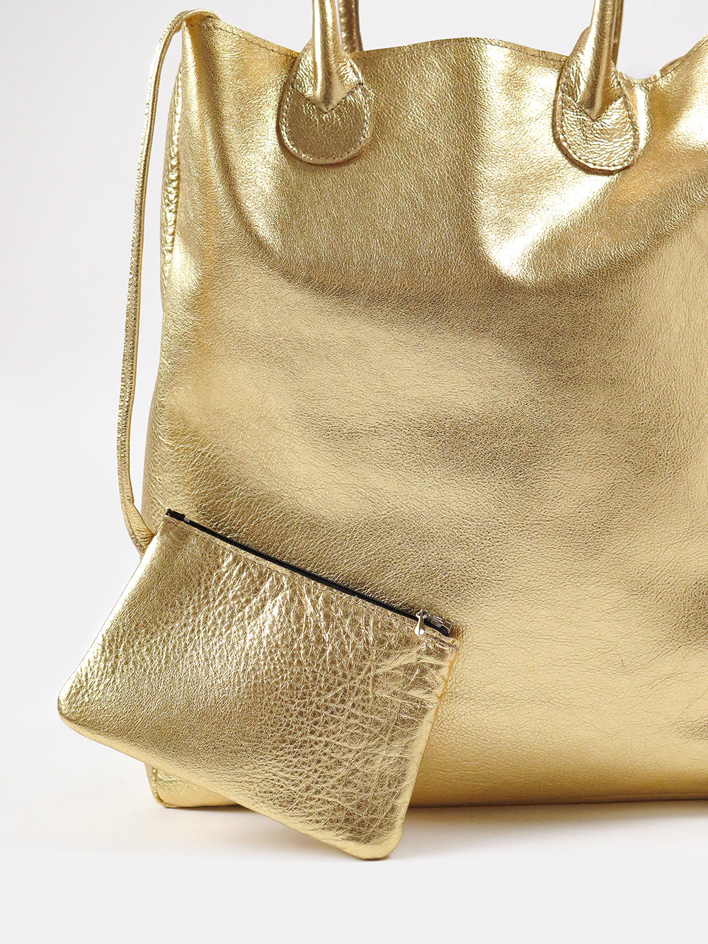 Gold metallic tote sale